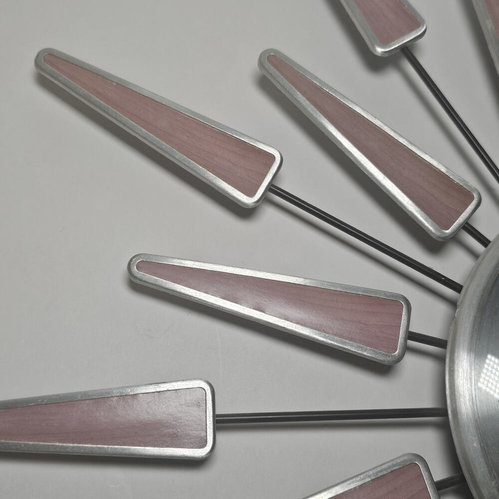 Mid Century Modern Style Starburst Wall Clock - Picture 3 of 10